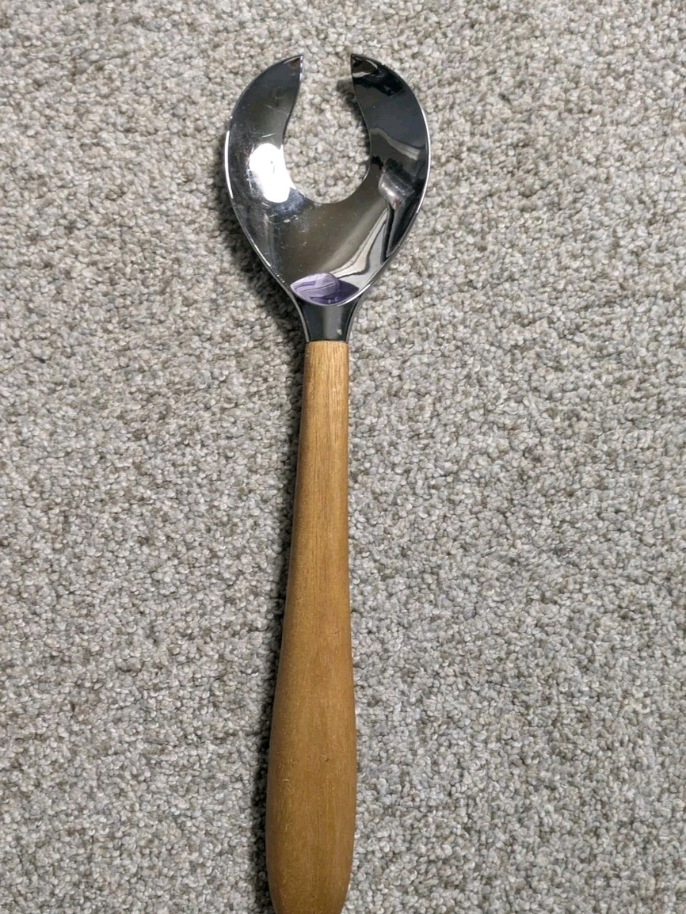 Nambé Curvo Serving Fork, 13 x 3 Inch - Acacia Wood Handle & Stainless Steel